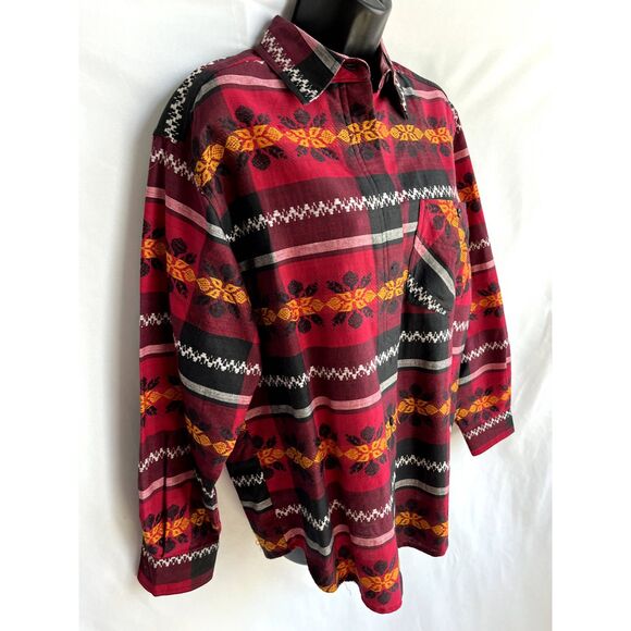 Vintage Backroad Blues Western Cowboy Button Down Shirt Red Shirt Size M - Picture 3 of 10